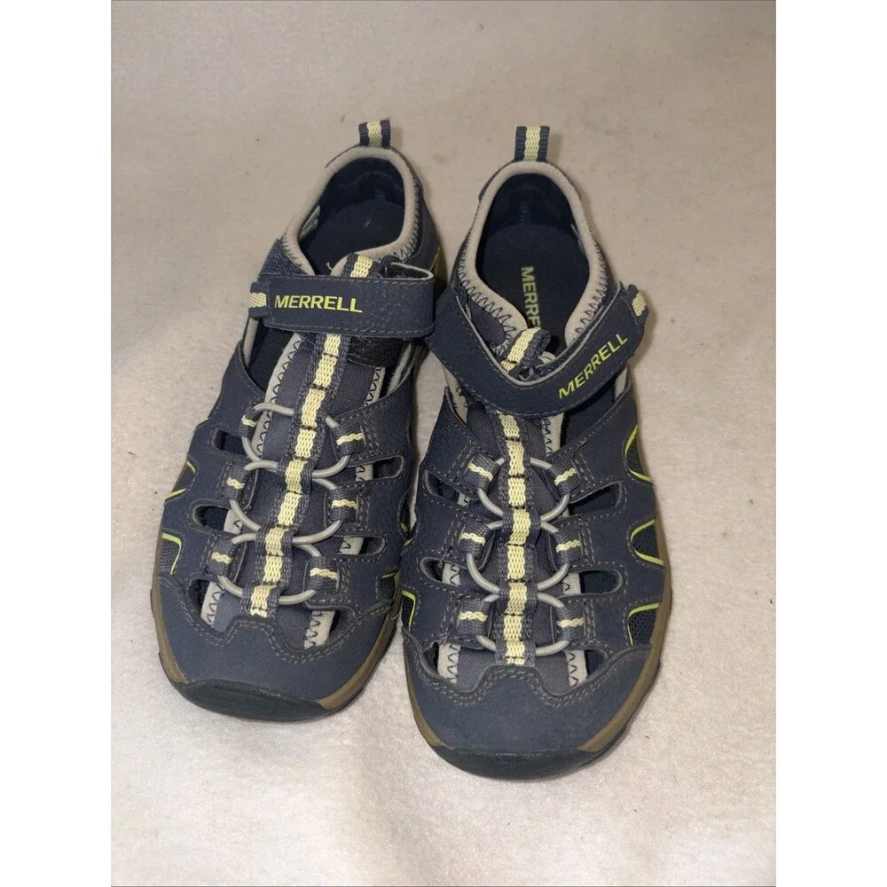 MERRELL Sandal Shoes Boys H2O Hiking Fishing Navy 3m Camping Hooknloop